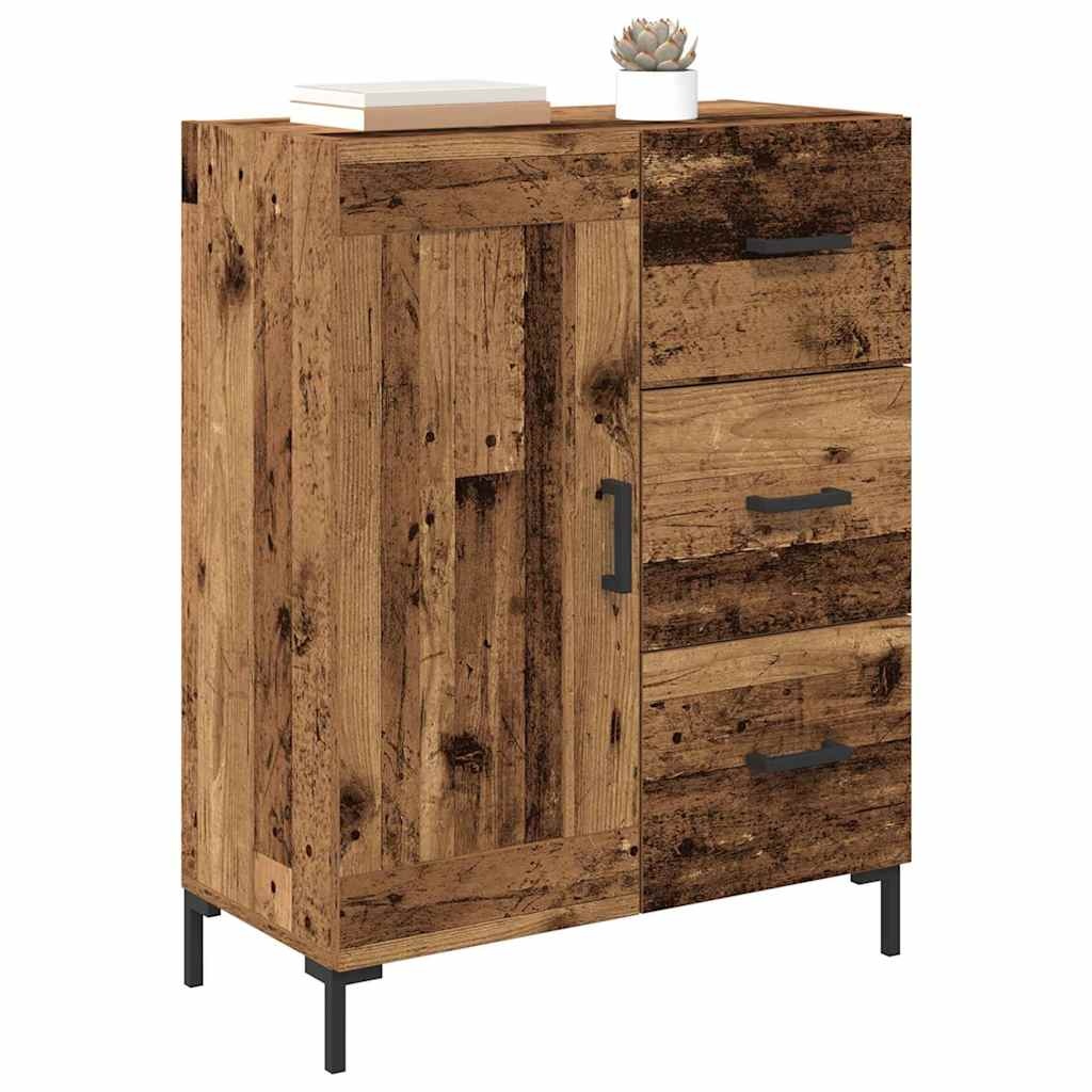 VidaXL Dressoir met lade Oud hout 69.5 x 34 x 90 cm Bewerkt hout