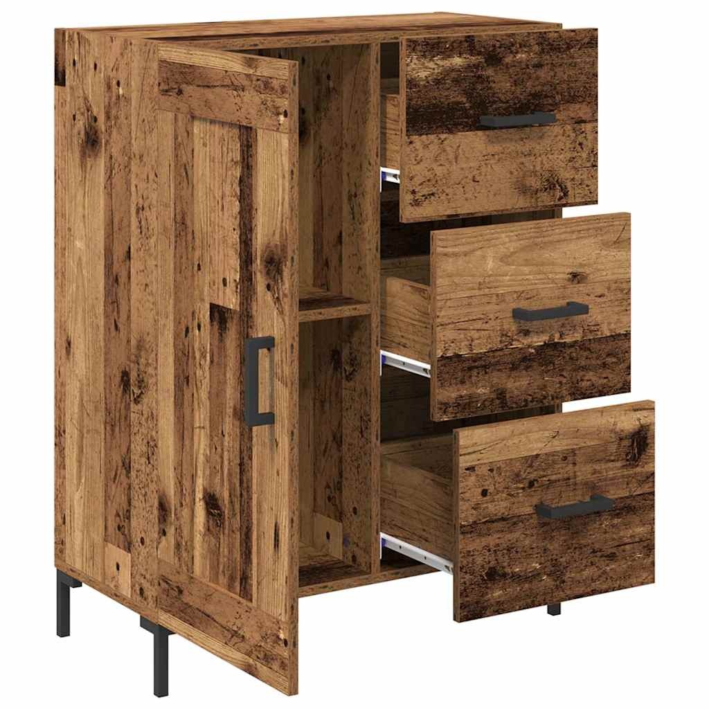 VidaXL Dressoir met lade Oud hout 69.5 x 34 x 90 cm Bewerkt hout