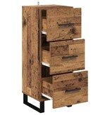 VidaXL Dressoir Oud Hout 34,5 x 34 x 90 cm Gemonteerd hout en ijzer