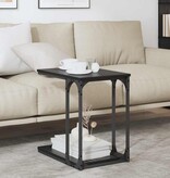 VidaXL Bijzettafel met plank Zwart eiken 50 x 35 x 52 cm Bewerkt hout