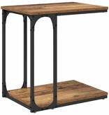 VidaXL Bijzettafel met plank Oud hout 50 x 35 x 52 cm Bewerkt hout