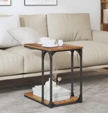 VidaXL Bijzettafel met plank Oud hout 50 x 35 x 52 cm Bewerkt hout