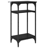 VidaXL Bijzettafel met plank Zwart eiken 40 x 30 x 75 cm Bewerkt hout