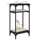 VidaXL Bijzettafel met plank Zwart eiken 40 x 30 x 75 cm Bewerkt hout