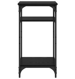 VidaXL Bijzettafel met plank Zwart eiken 40 x 30 x 75 cm Bewerkt hout