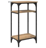 VidaXL Bijzettafel met plank artisanaal eikenkleurig 40 x 30 x 75 cm