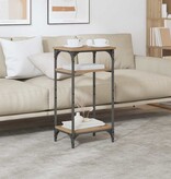 VidaXL Bijzettafel met plank artisanaal eikenkleurig 40 x 30 x 75 cm