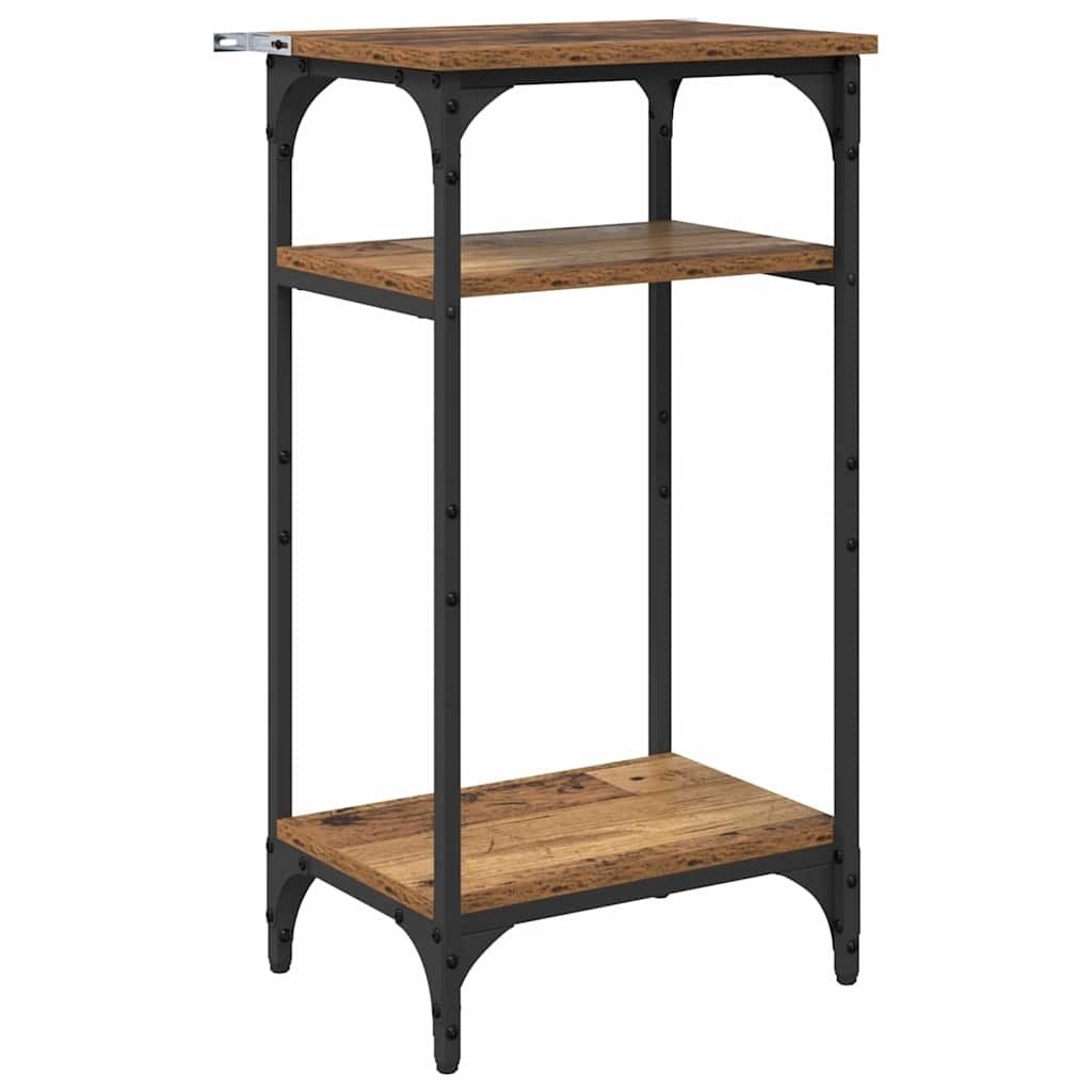 VidaXL Bijzettafel met plank Oud hout 40 x 30 x 75 cm Bewerkt hout