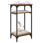 VidaXL Bijzettafel met plank Oud hout 40 x 30 x 75 cm Bewerkt hout