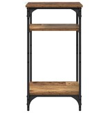 VidaXL Bijzettafel met plank Oud hout 40 x 30 x 75 cm Bewerkt hout