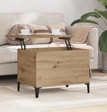 VidaXL Salontafel artisanaal eikenkleurig 60 x 44.5 x 45 cm