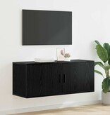 VidaXL Wandgemonteerde TV-kast Zwart Eiken 100 x 34,5 x 40 cm
