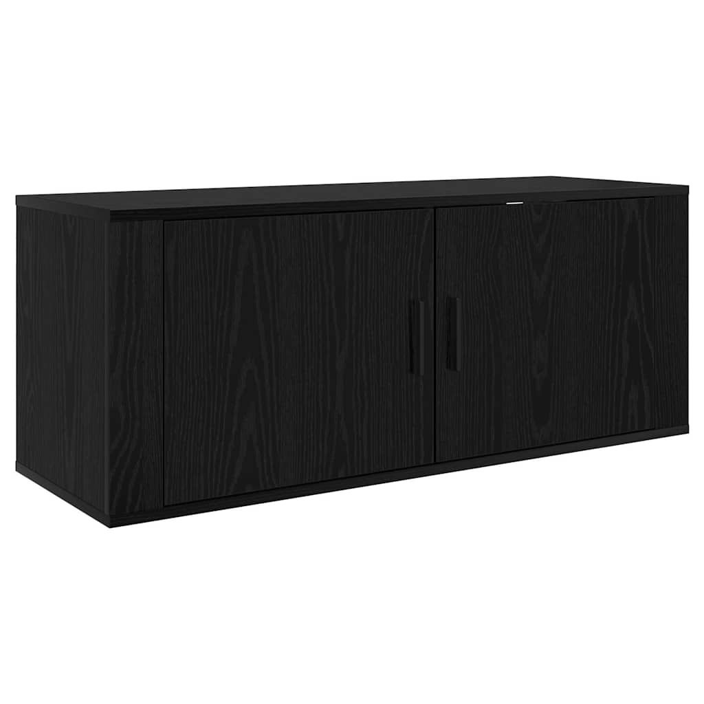 VidaXL Wandgemonteerde TV-kast Zwart Eiken 100 x 34,5 x 40 cm