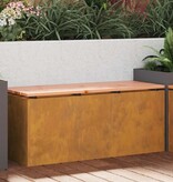 VidaXL Tuinbank Roestig 100 x 40 x 43 cm Cortenstaal