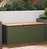 VidaXL Tuinbank Olijfgroen 100 x 40 x 43 cm Staal