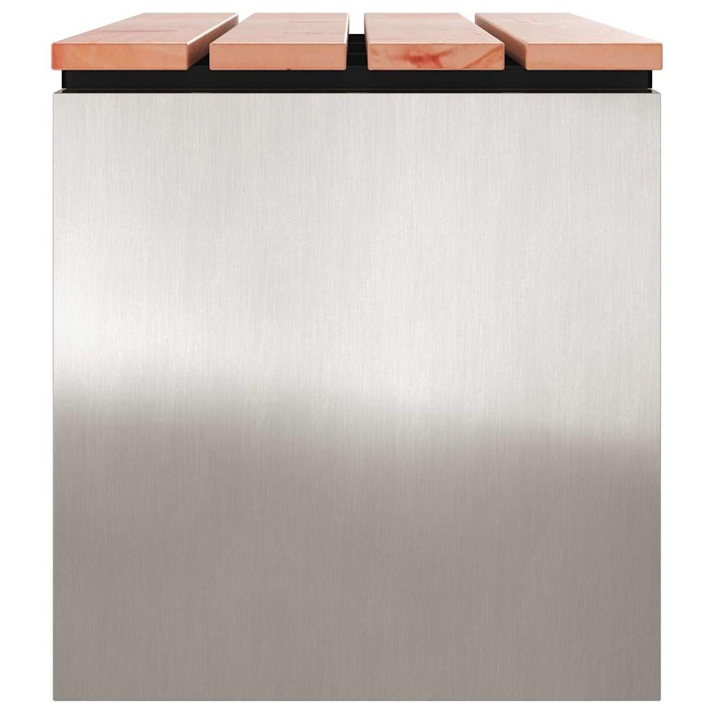 VidaXL Tuinbank Zilver 80 x 40 x 43 cm Roestvrij staal