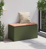 VidaXL Tuinbank Olijfgroen 80 x 40 x 43 cm Staal