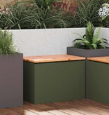 VidaXL Tuinbank Olijfgroen 60 x 40 x 43 cm Staal