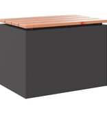 VidaXL Tuinbank Zwart 60 x 40 x 43 cm Massief douglas hout en staal