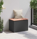 VidaXL Tuinbank Zwart 60 x 40 x 43 cm Massief douglas hout en staal