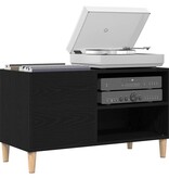 VidaXL Platenkast Zwart eiken 84,5 x 38 x 48 cm Bewerkt hout