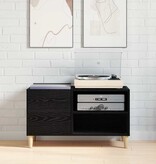 VidaXL Platenkast Zwart eiken 84,5 x 38 x 48 cm Bewerkt hout