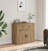 VidaXL Dressoir 80x33x70 cm bewerkt hout artisanaal eikenkleurig