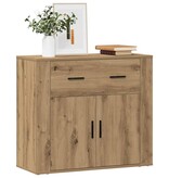 VidaXL Dressoir 80x33x70 cm bewerkt hout artisanaal eikenkleurig