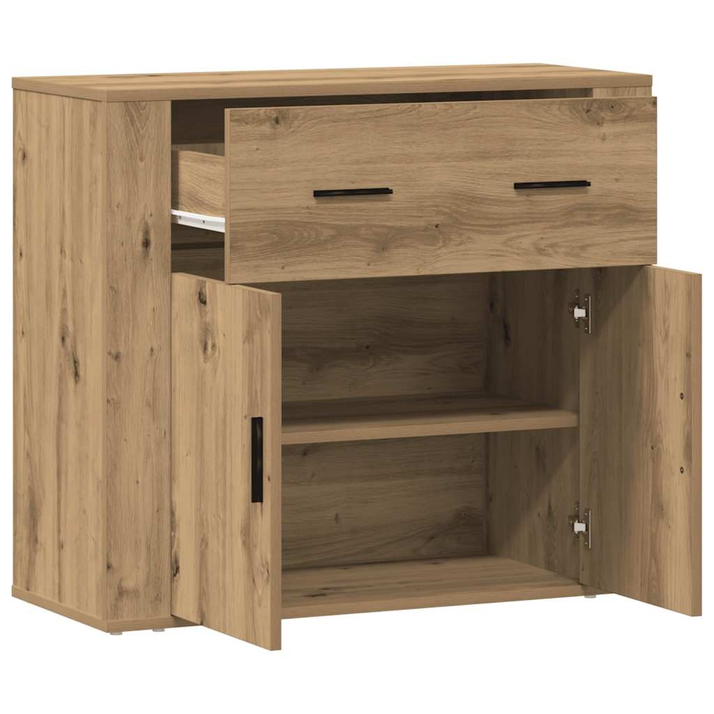 VidaXL Dressoir 80x33x70 cm bewerkt hout artisanaal eikenkleurig