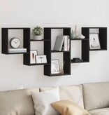 VidaXL Wandschap 159x18x66 cm bewerkt hout zwart