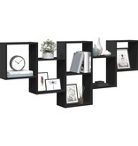 VidaXL Wandschap 159x18x66 cm bewerkt hout zwart