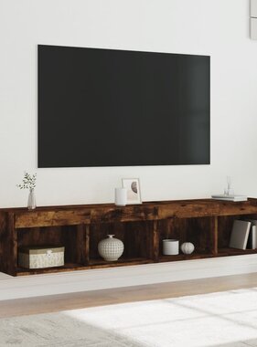 VidaXL Tv-meubels met LED-verlichting 2 st 80x30x30 cm gerookt eiken