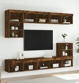 VidaXL Tv-meubels met LED-verlichting 2 st 80x30x30 cm gerookt eiken