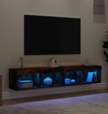 VidaXL Tv-meubels met LED-verlichting 2 st 80x30x30 cm gerookt eiken