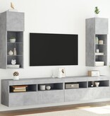 VidaXL Tv-meubel met LED-verlichting 2 st 30,5x30x90 cm betongrijs