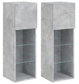 VidaXL Tv-meubel met LED-verlichting 2 st 30,5x30x90 cm betongrijs