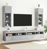 VidaXL Tv-meubel met LED-verlichting 2 st 30,5x30x90 cm betongrijs