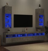 VidaXL Tv-meubel met LED-verlichting 2 st 30,5x30x90 cm betongrijs