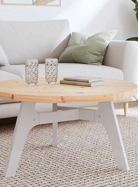 VidaXL Tafelblad rond Ø80x3 cm massief grenenhout