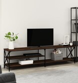 VidaXL Tv-meubel 200x40x50 cm bewerkt hout metaal bruin eikenkleur