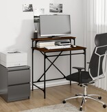 VidaXL Bureau 80x50x90 cm bewerkt hout en ijzer bruin eikenkleur