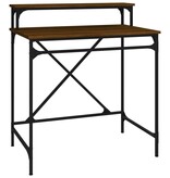 VidaXL Bureau 80x50x90 cm bewerkt hout en ijzer bruin eikenkleur
