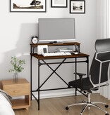 VidaXL Bureau 80x50x90 cm bewerkt hout en ijzer bruin eikenkleur