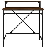 VidaXL Bureau 80x50x90 cm bewerkt hout en ijzer bruin eikenkleur