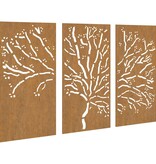 VidaXL 3-delige Tuindecoratieset boomontwerp 105x55 cm cortenstaal