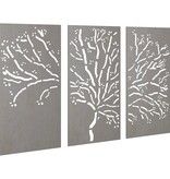 VidaXL 3-delige Tuindecoratieset boomontwerp 105x55 cm cortenstaal