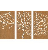 VidaXL 3-delige Tuindecoratieset boomontwerp 105x55 cm cortenstaal