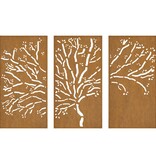 VidaXL 3-delige Tuindecoratieset boomontwerp 105x55 cm cortenstaal