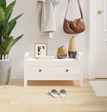 VidaXL Halbankje 80x40x43 cm massief grenenhout wit