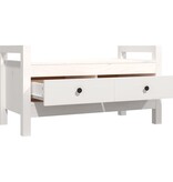 VidaXL Halbankje 80x40x43 cm massief grenenhout wit